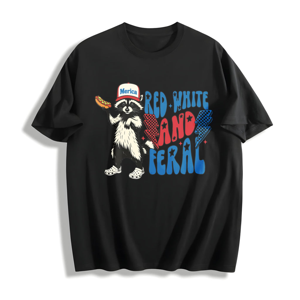 Red White And Feral Cotton T-Shirt product image 1