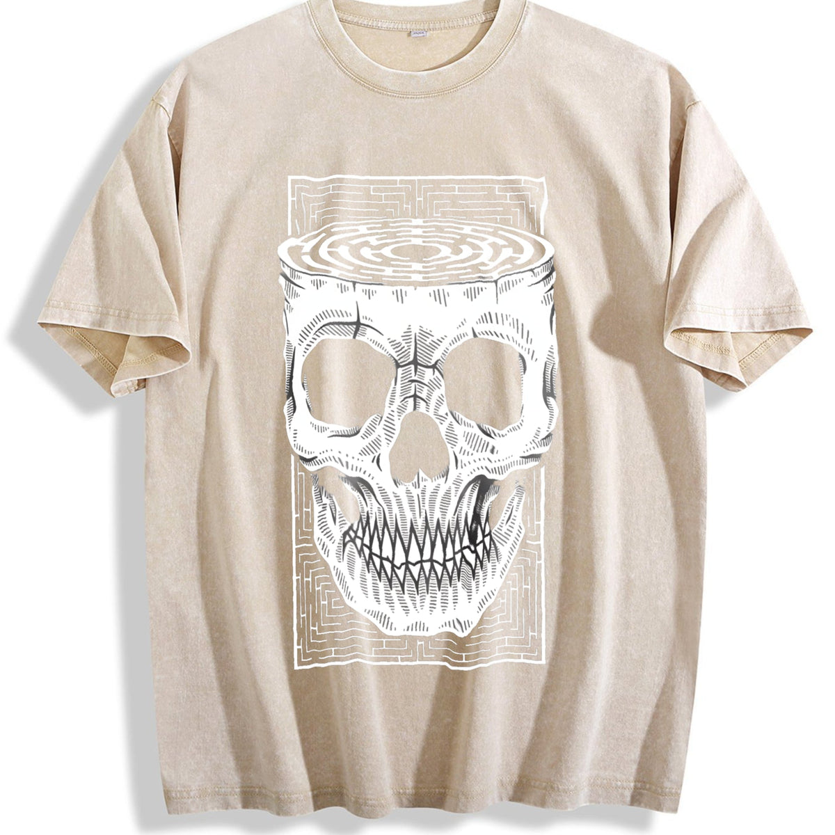 Skull Optical Illusion Vintage Washed T-Shirt product image 1