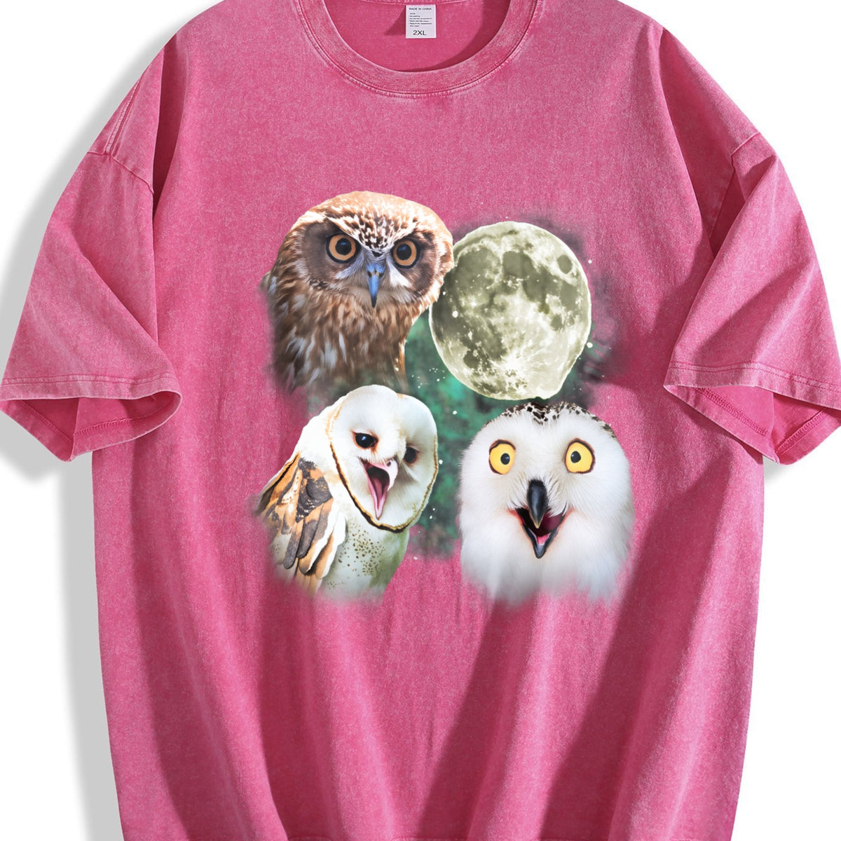 Three Owls Funny Vintage Washed T-Shirt product image 7