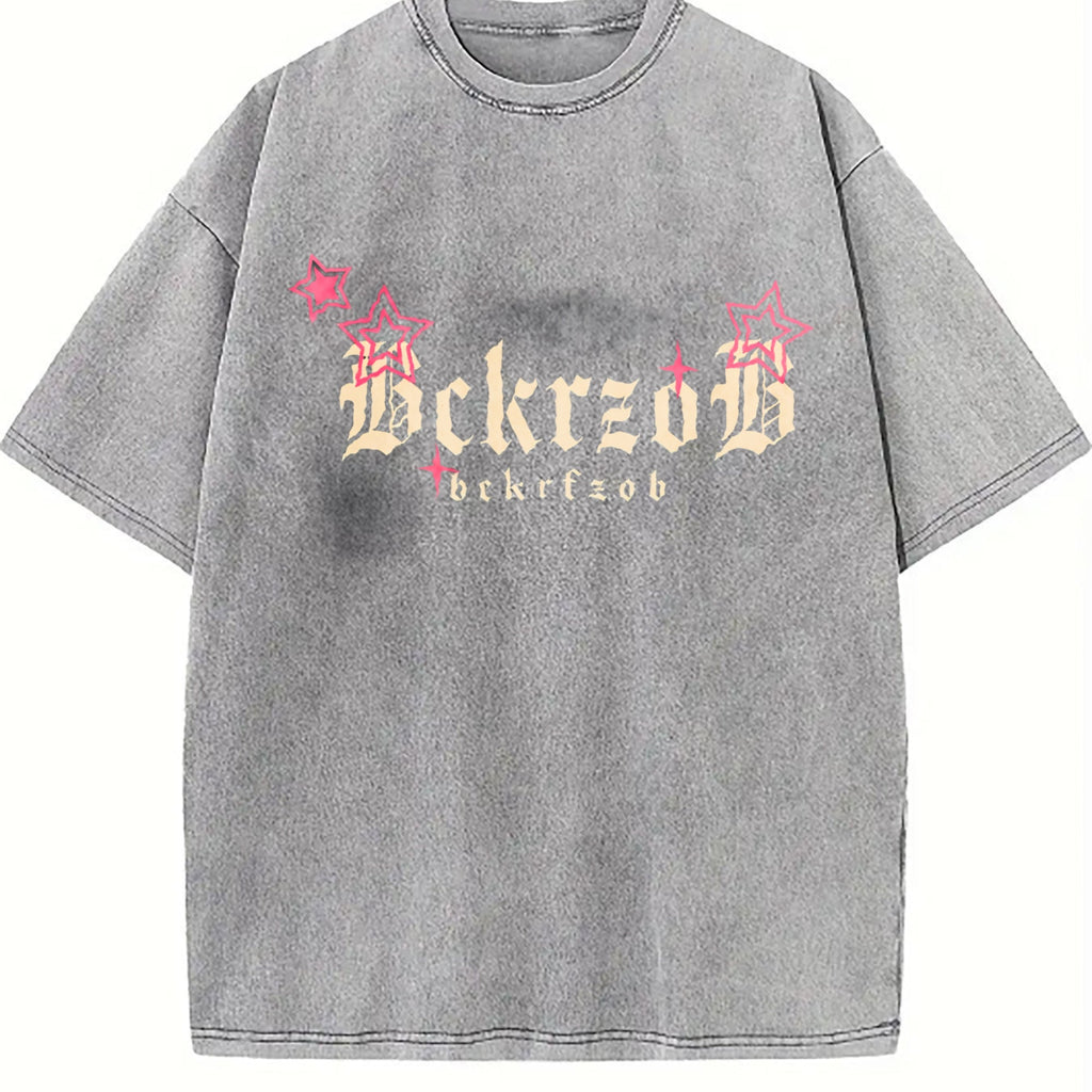 Dark Grey Gothic Lettering Front Vintage Washed T-Shirt product image 4