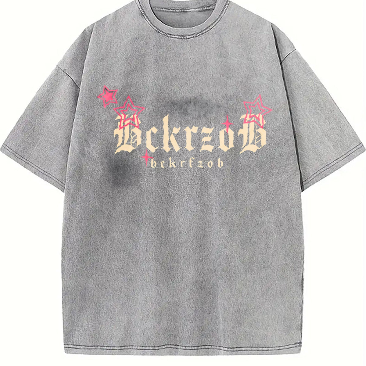 Dark Grey Gothic Lettering Front Vintage Washed T-Shirt product image 4