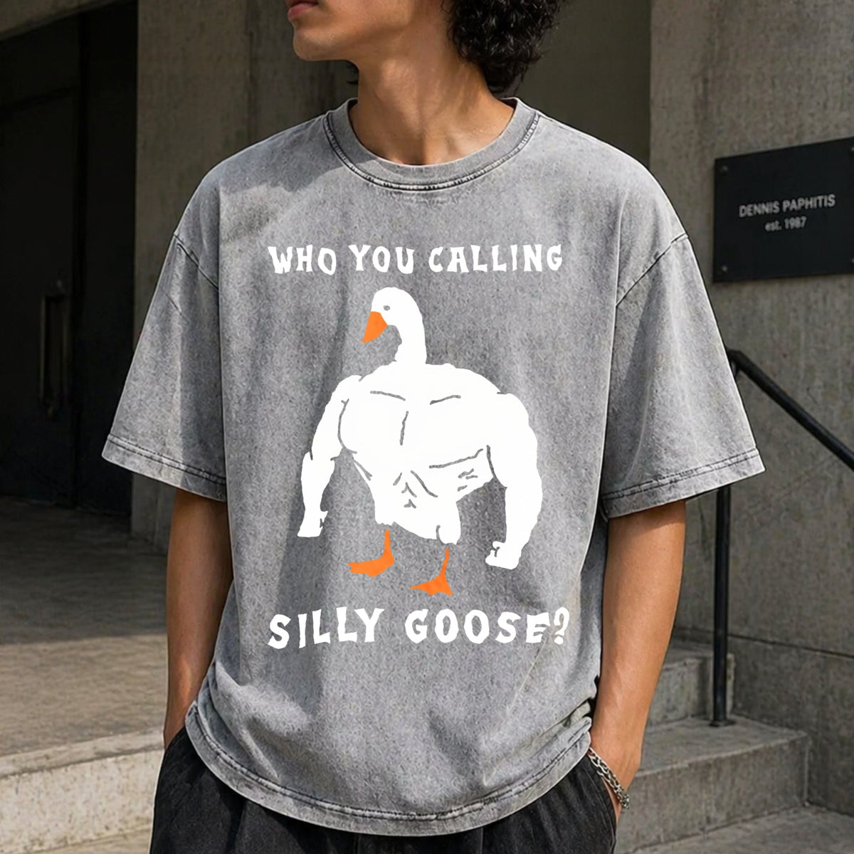 Silly Goose Funny Gym Meme Vintage Washed T-Shirt product image 5