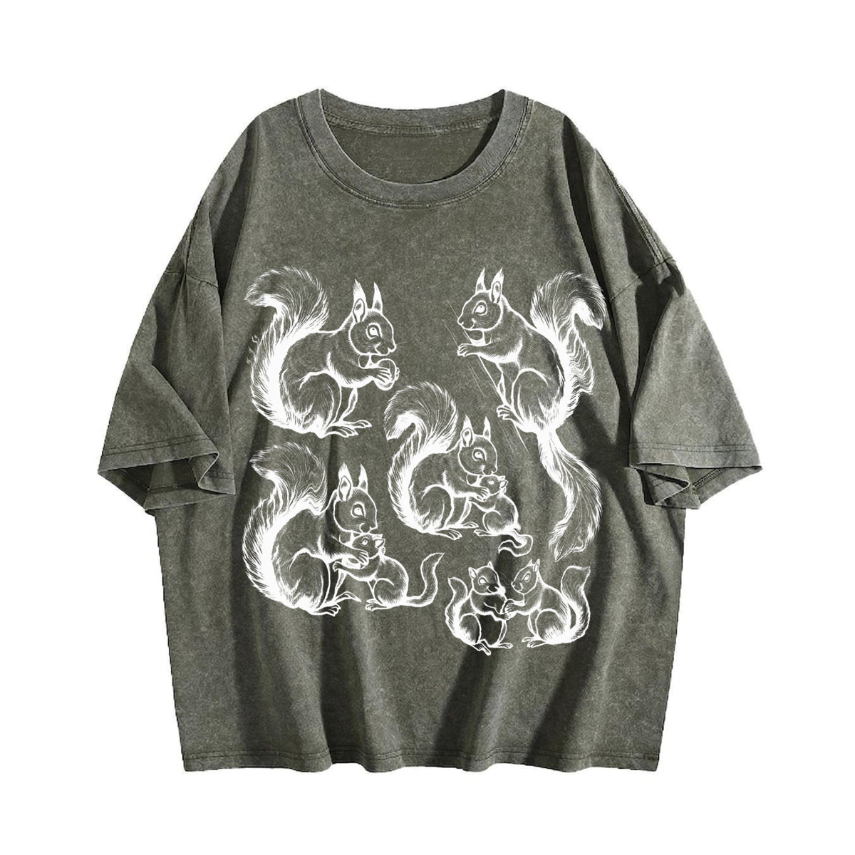 Squirrel 90s Tattoo Vintage Washed T-Shirt product image 4