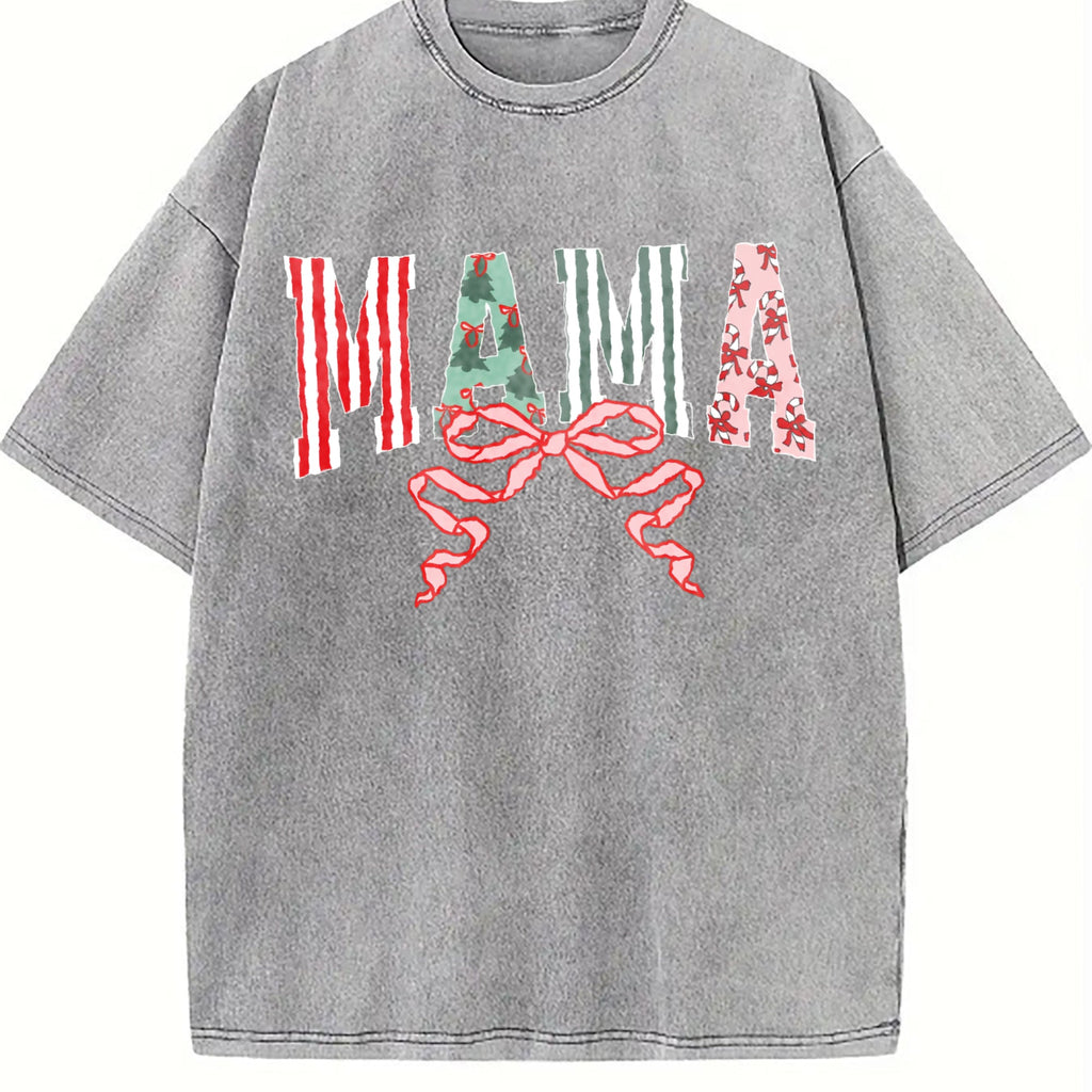 Christmas Mama Vintage Washed T-Shirt product image 4