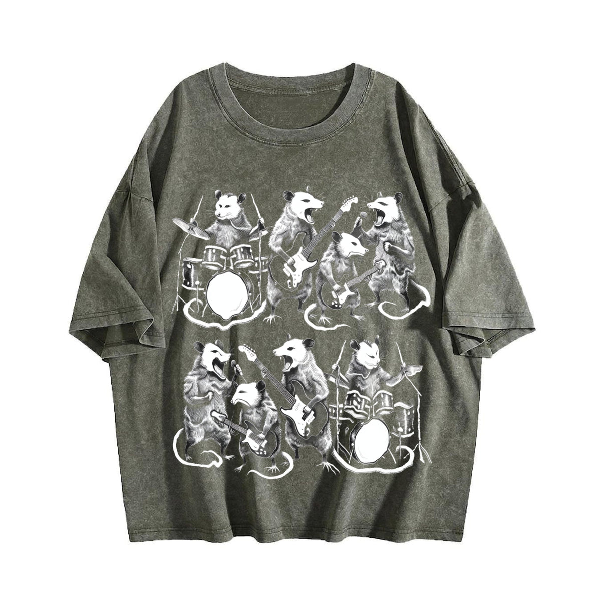 Possum Rock Band Vintage Washed T-Shirt product image 4