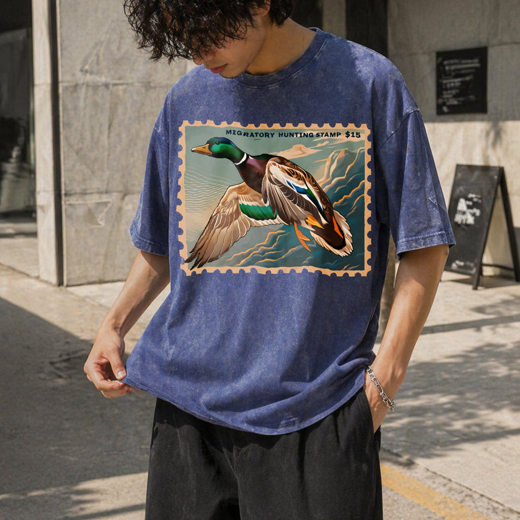 Waterfowl Stamp Art Vintage Washed T-Shirt product image 8