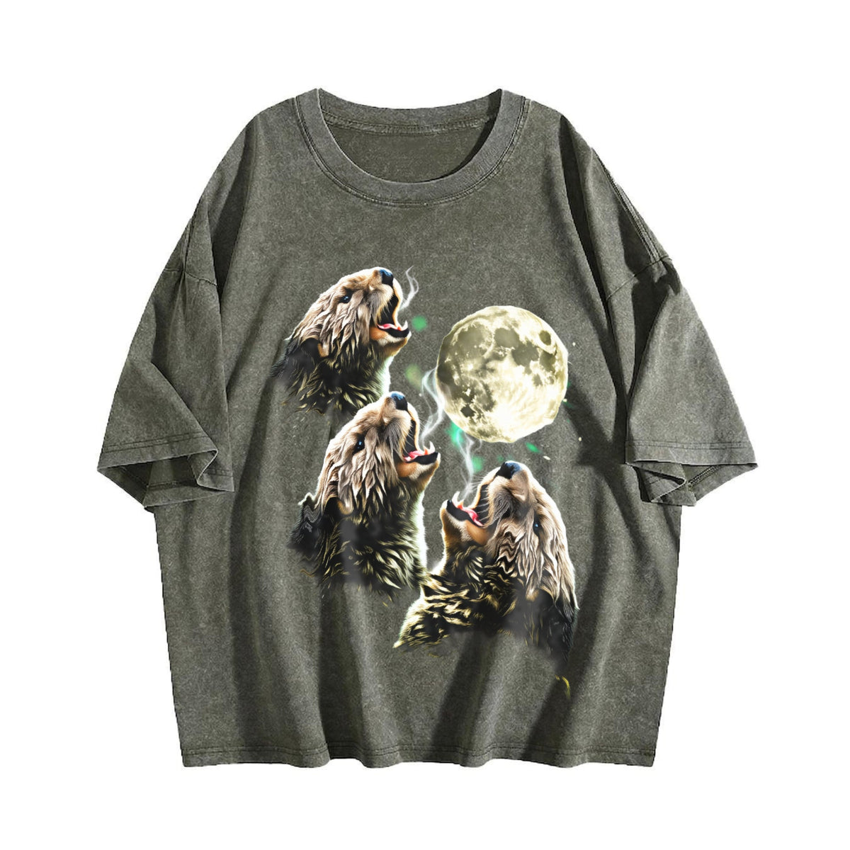 Otter Howling To Moon 90s Vintage Washed T-Shirt product image 4