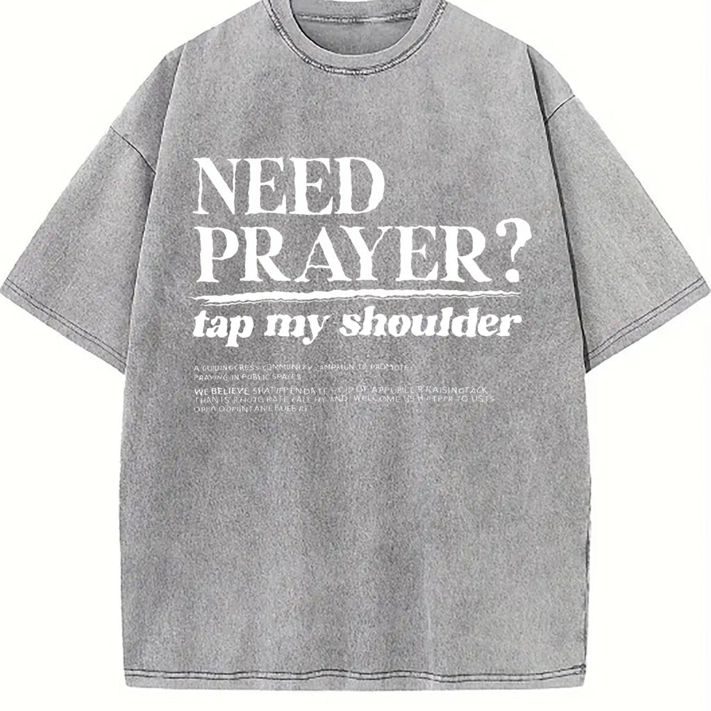 Need Prayer Tap My Shoulder Vintage Washed T-Shirt product image 4