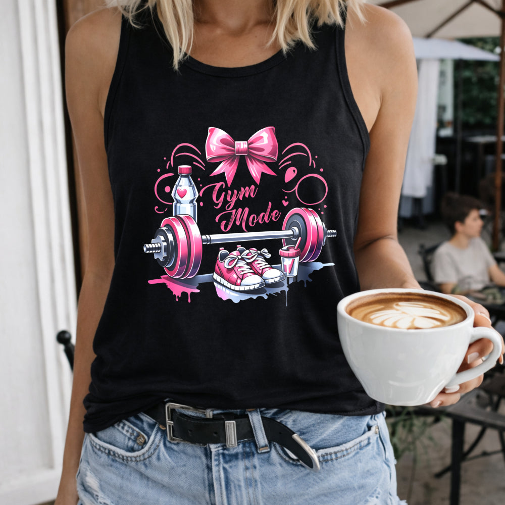 Gym Mode Pink Weights Women's Tank Top