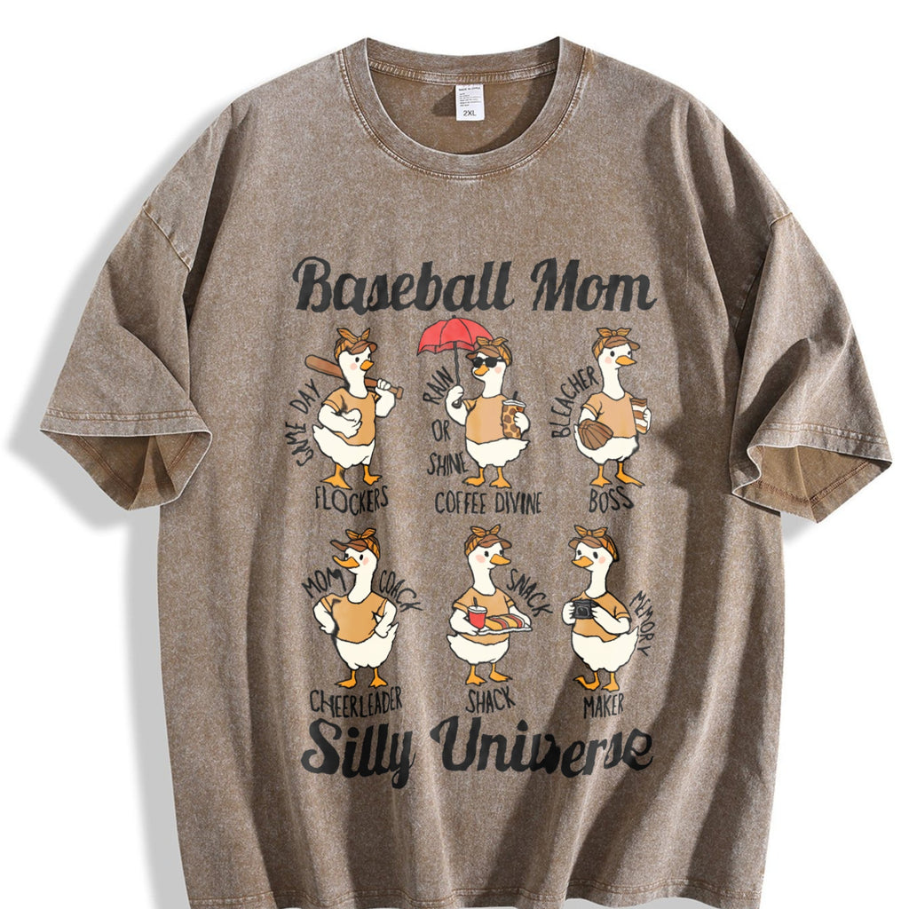 Silly Goose Baseball Mom Vintage Washed T-Shirt product image 3