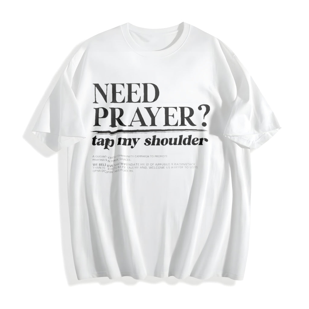 Need Prayer Tap My Shoulder Cotton T-Shirt product image 2