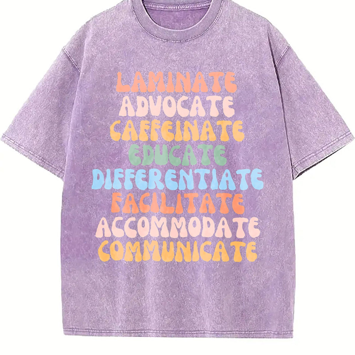 Teacher Advocate Educate Communicate Vintage Washed T-Shirt product image 6