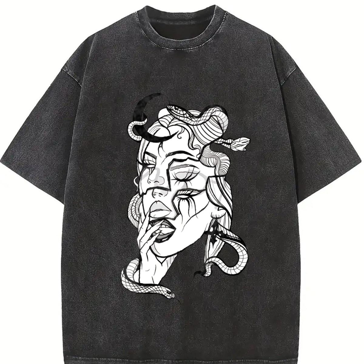 Black And White Snake-hair Medusa Dark Illustration 100 product image 2