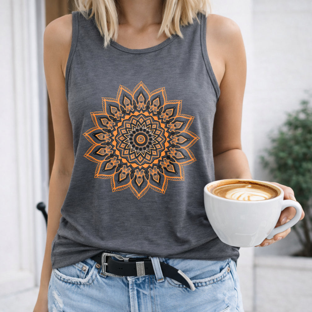 Golden Sunflower Mandala Women's Tank Top