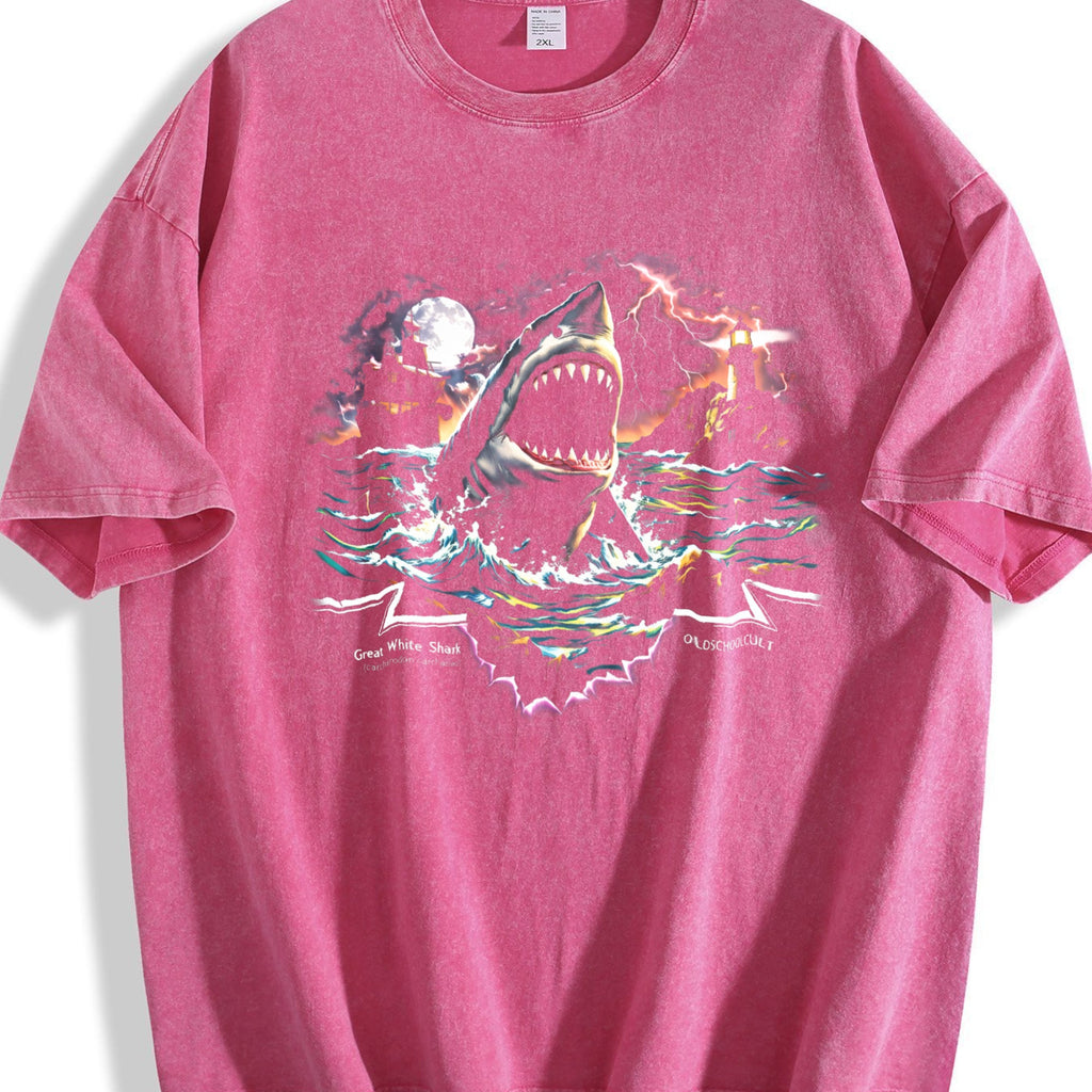 Great White Shark 90s Vintage Washed T-Shirt product image 7