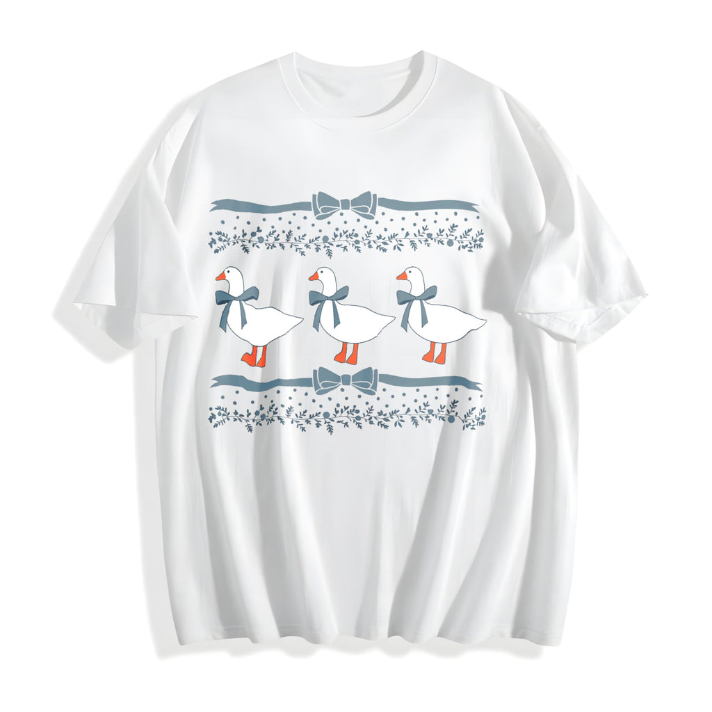 1980s Blue Ribbon Goose With Hearts Ugly Cotton T-Shirt product image 2