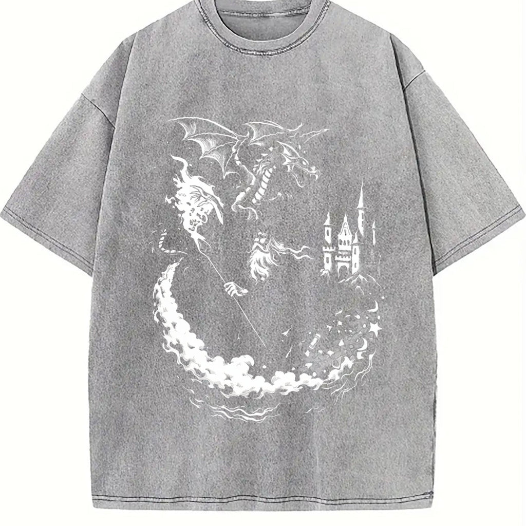 Wizard Dragon Gothic Fantasy Castle Sorcerer Magic Vintage product image 5