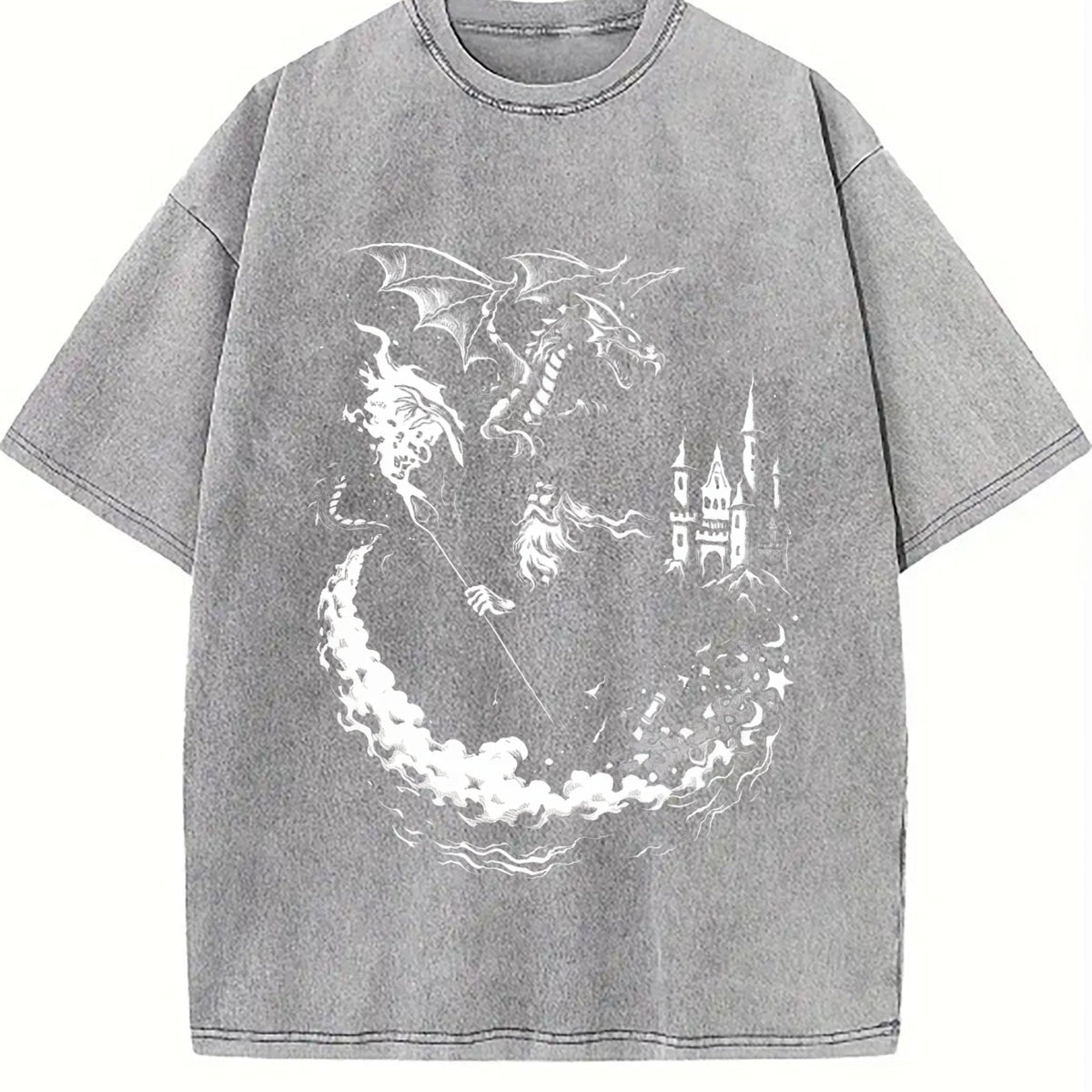 Wizard Dragon Gothic Fantasy Castle Sorcerer Magic Vintage product image 5