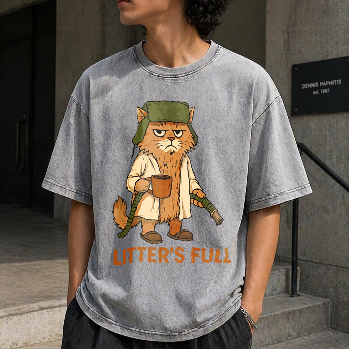 Full Funny Cat Lovers Christmas Xmas Vintage Washed T-Shirt product image 5