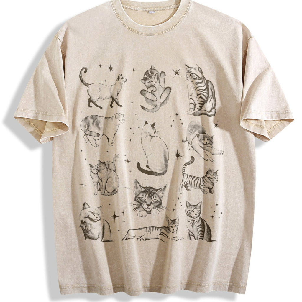 90s Tattoo Cat Vintage Washed T-Shirt product image 1