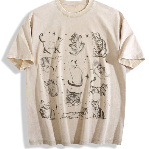 90s Tattoo Cat Vintage Washed T-Shirt product image 1