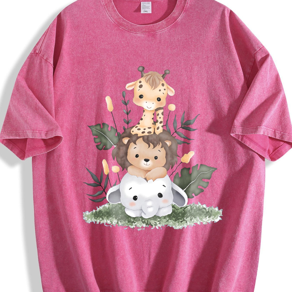 Summer Giraffe Vintage Washed T-Shirt product image 7