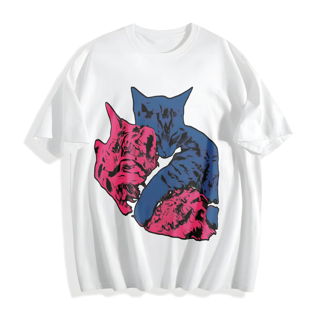 Cat Tv Girl Cotton T-Shirt product image 2