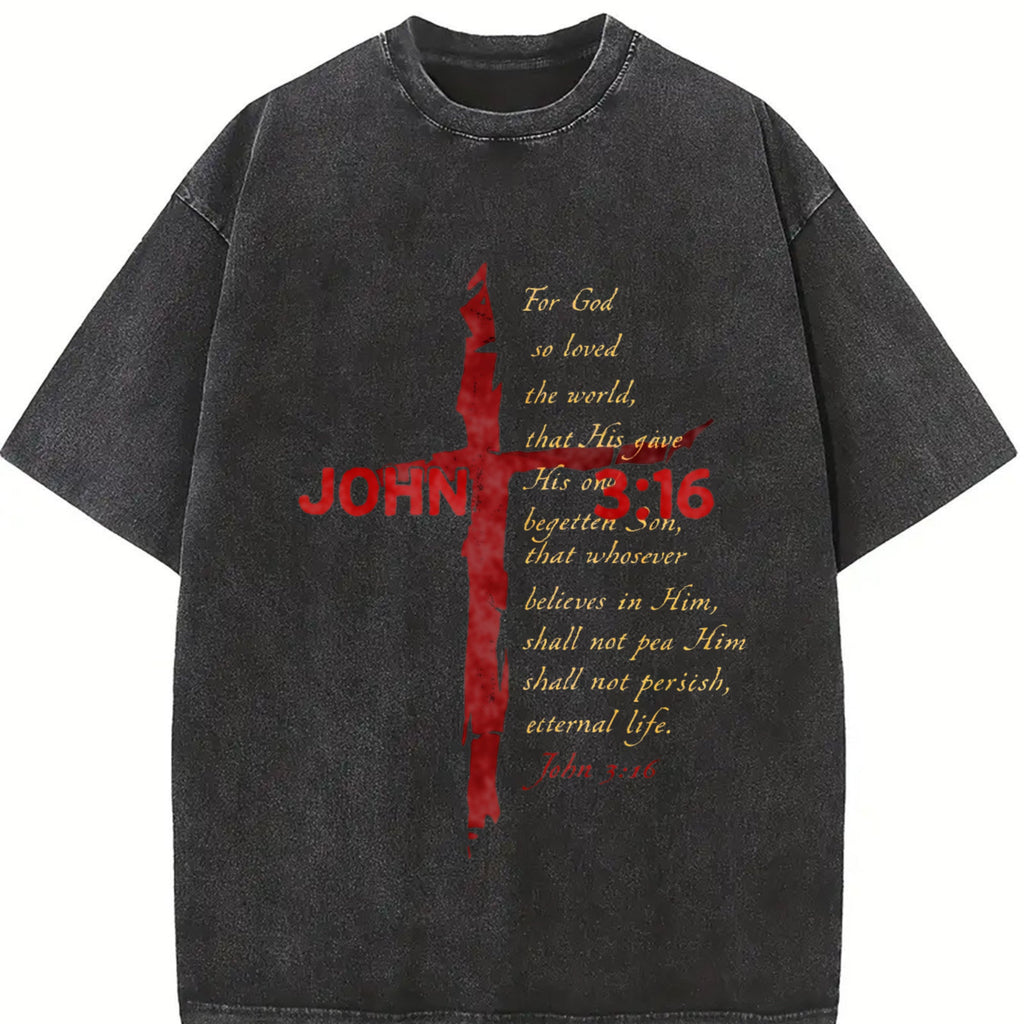 John 3:16 Vintage Washed T-Shirt product image 2