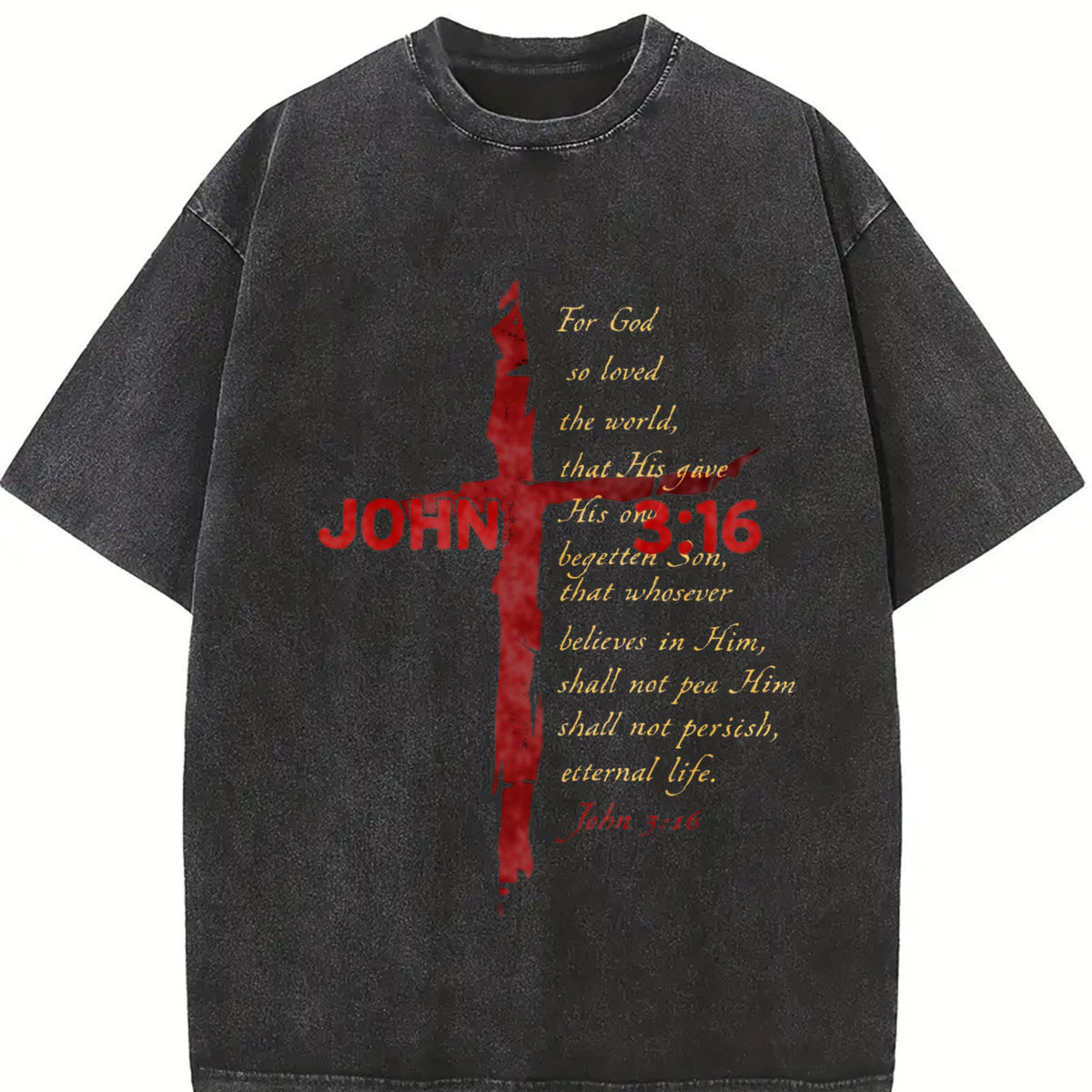 John 3:16 Vintage Washed T-Shirt product image 2