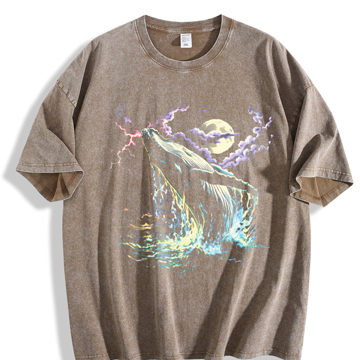 Whale Midnight 90s Vintage Washed T-Shirt product image 3