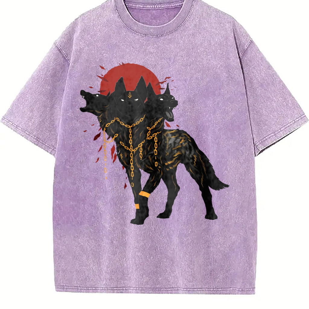 Summer : Red Moon Cerberus Vintage Washed T-Shirt product image 6
