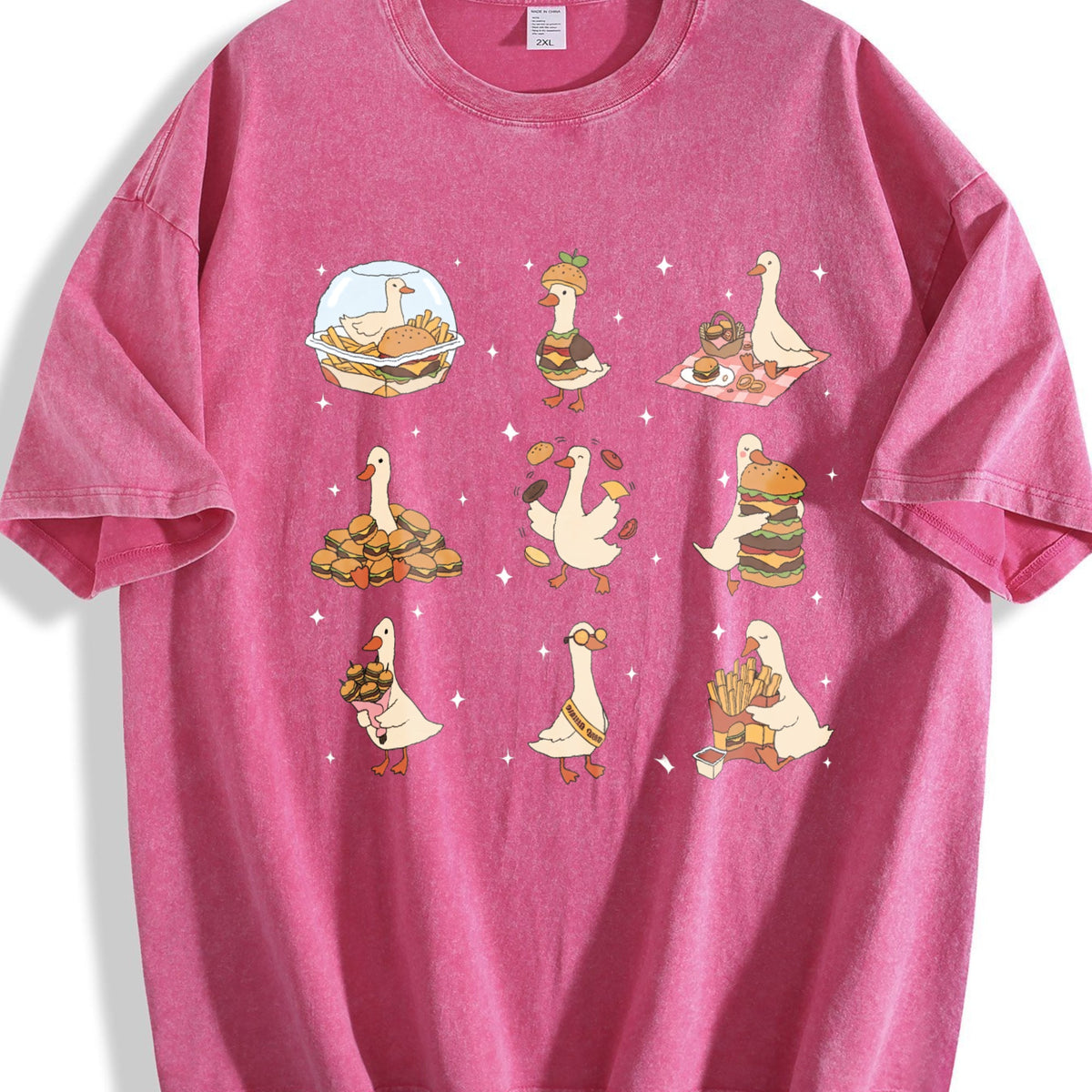 Burger Lover Silly Goose Vintage Washed T-Shirt product image 5