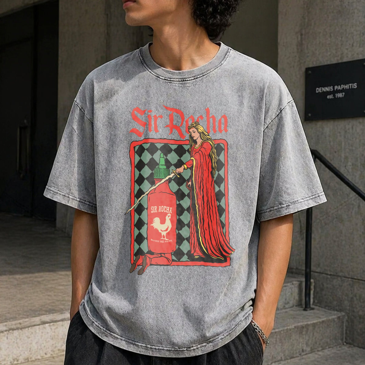 Chili Sauce Funny Vintage Washed T-Shirt product image 5
