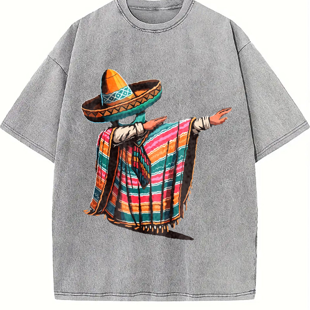 Dabbing Sombrero and Poncho Vintage Washed T-Shirt product image 4