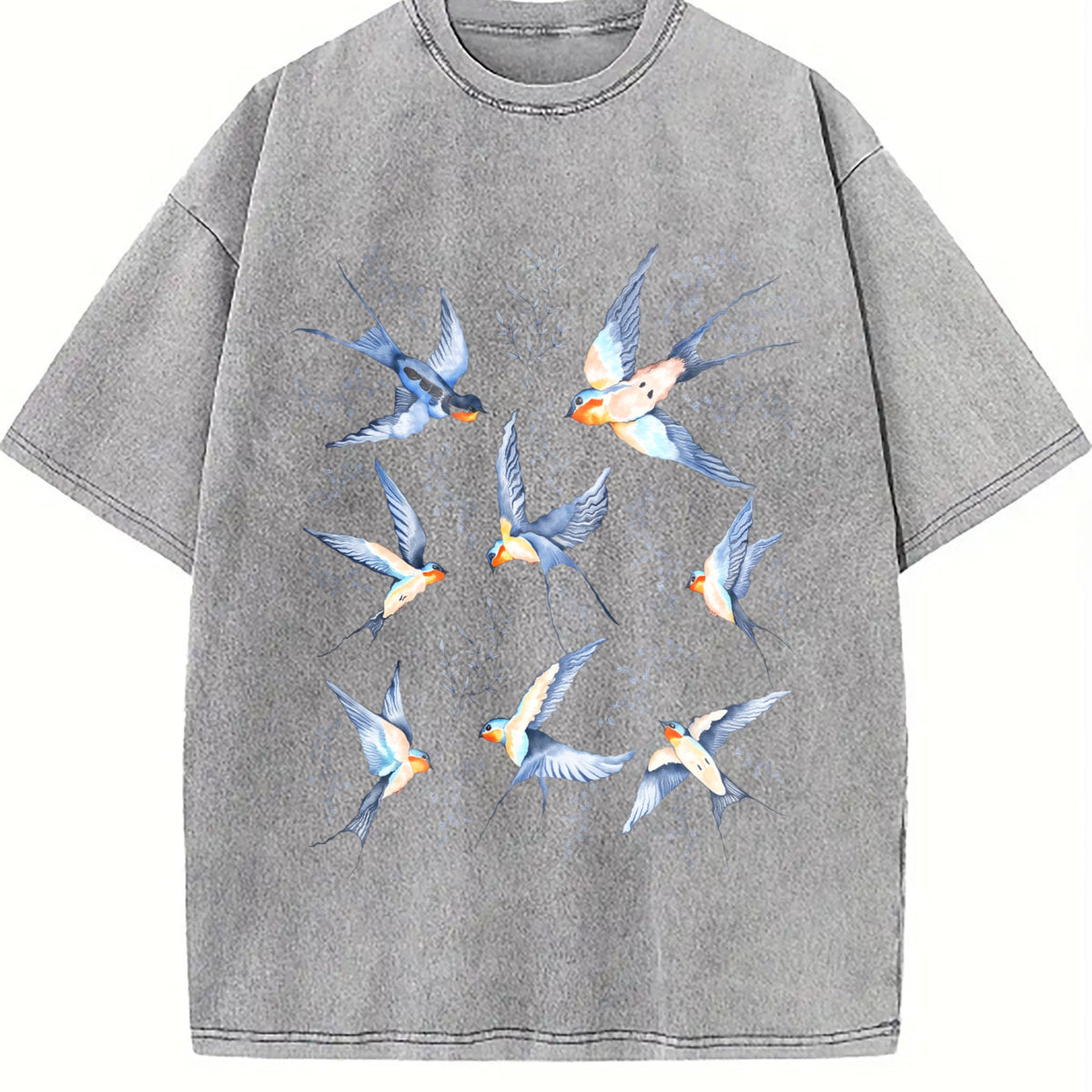 Birds 90s Tattoo Vintage Washed T-Shirt product image 5