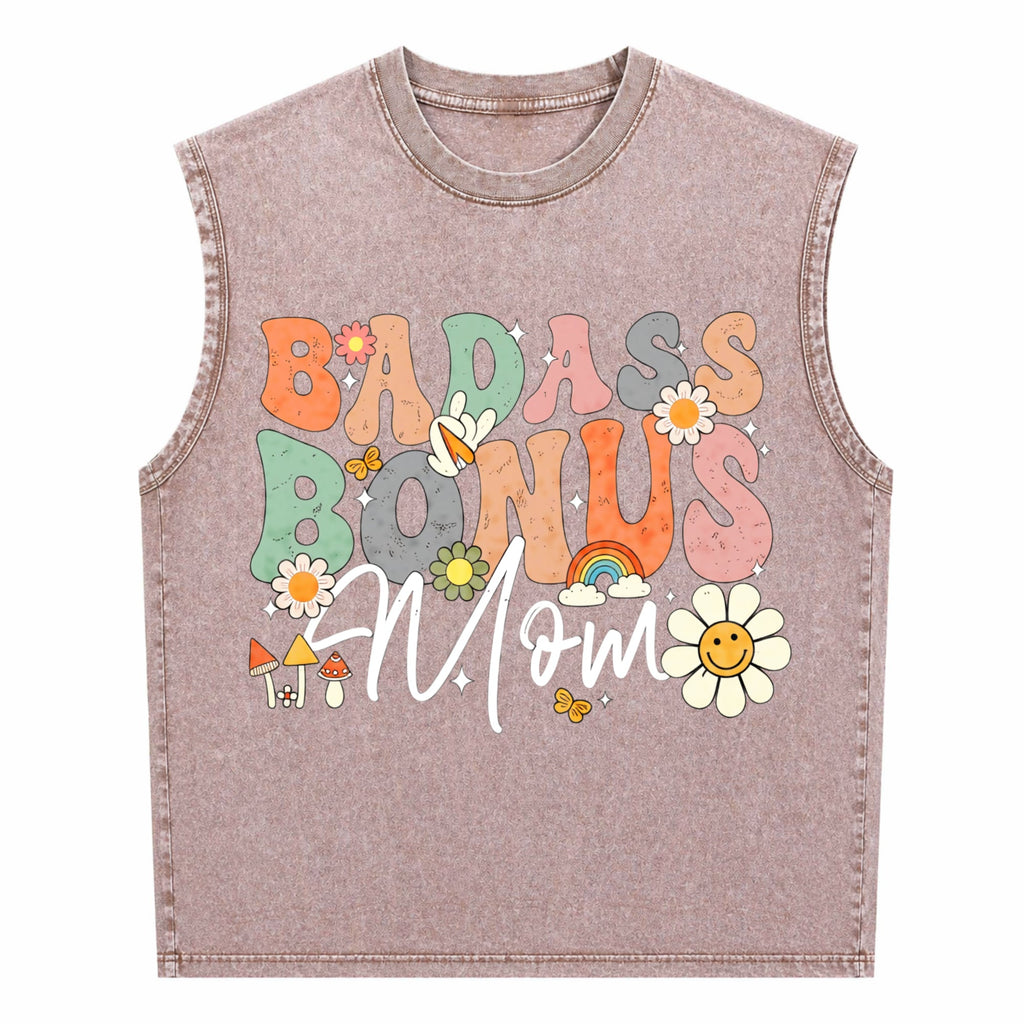 Badass Bonus Mom - Funny Stepmom Men's Washed Tank Top