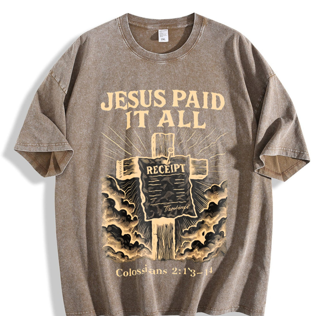 230 'jesus Paid It All' Letter & Cross Christian Vintage product image 3
