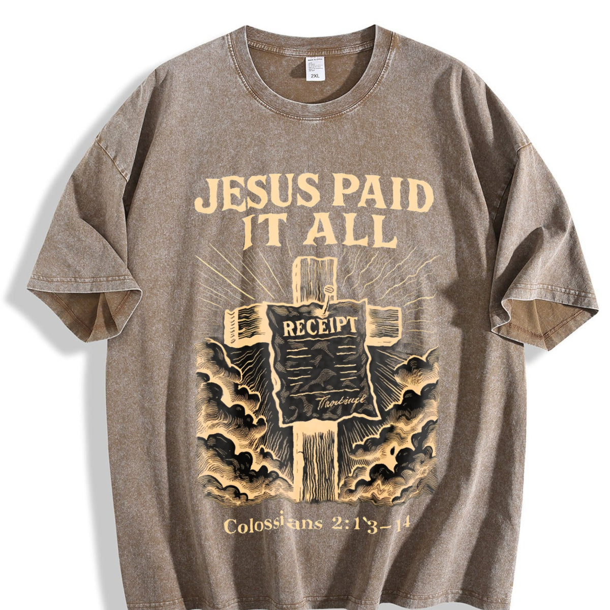 230 'jesus Paid It All' Letter & Cross Christian Vintage product image 3