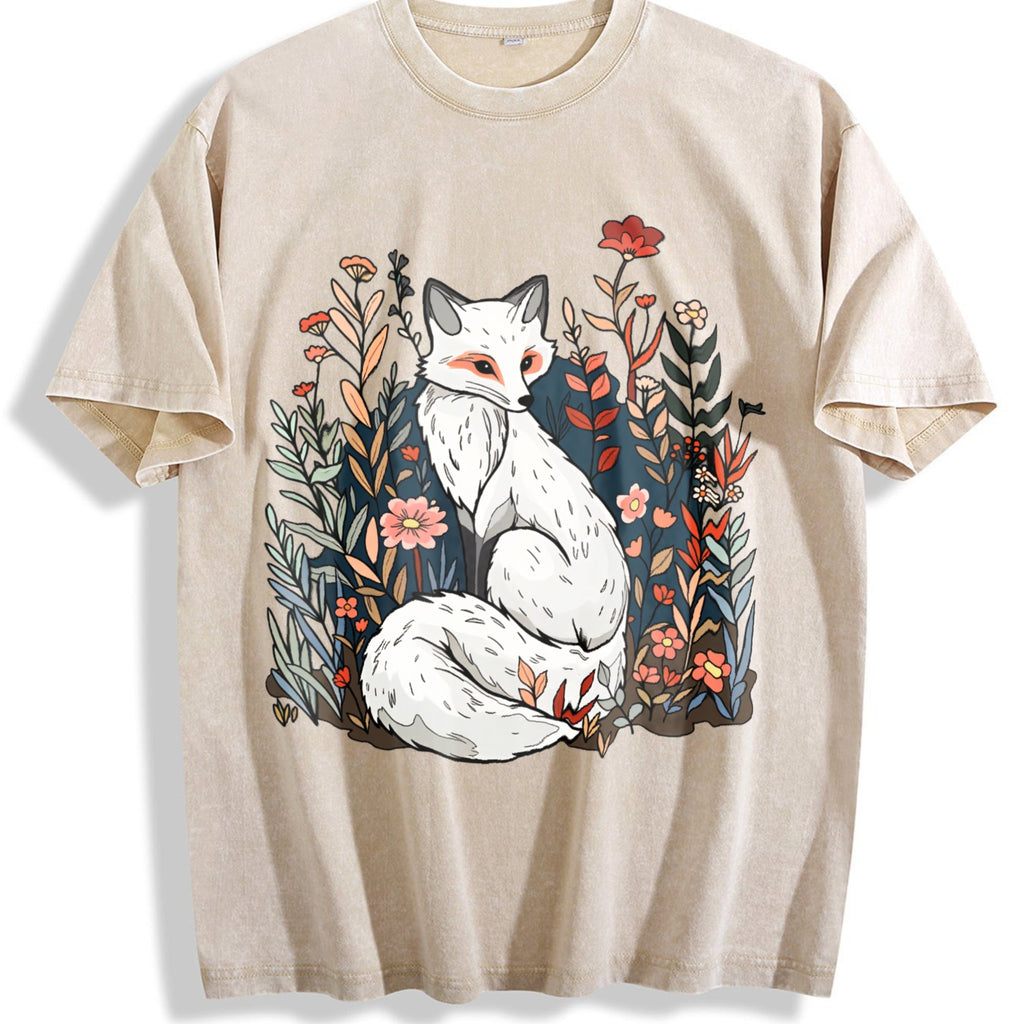 Luokeren Floral Fox - -inspired Vintage Washed T-Shirt product image 1