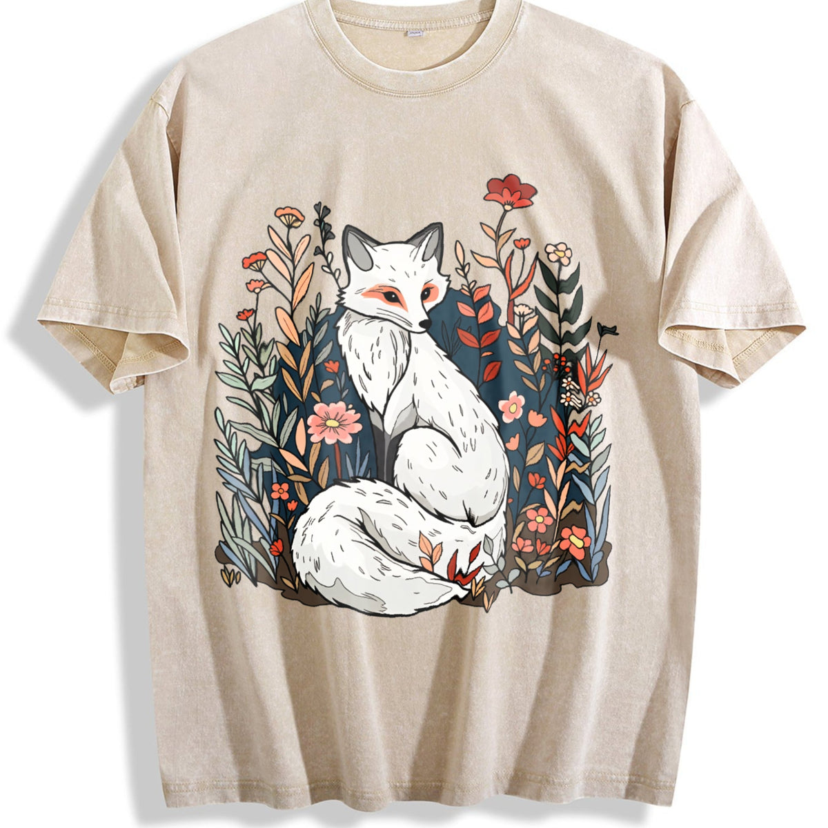 Luokeren Floral Fox - -inspired Vintage Washed T-Shirt product image 1