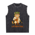 Full Funny Cat Lovers Christmas Xmas Men's Washed Tank Top