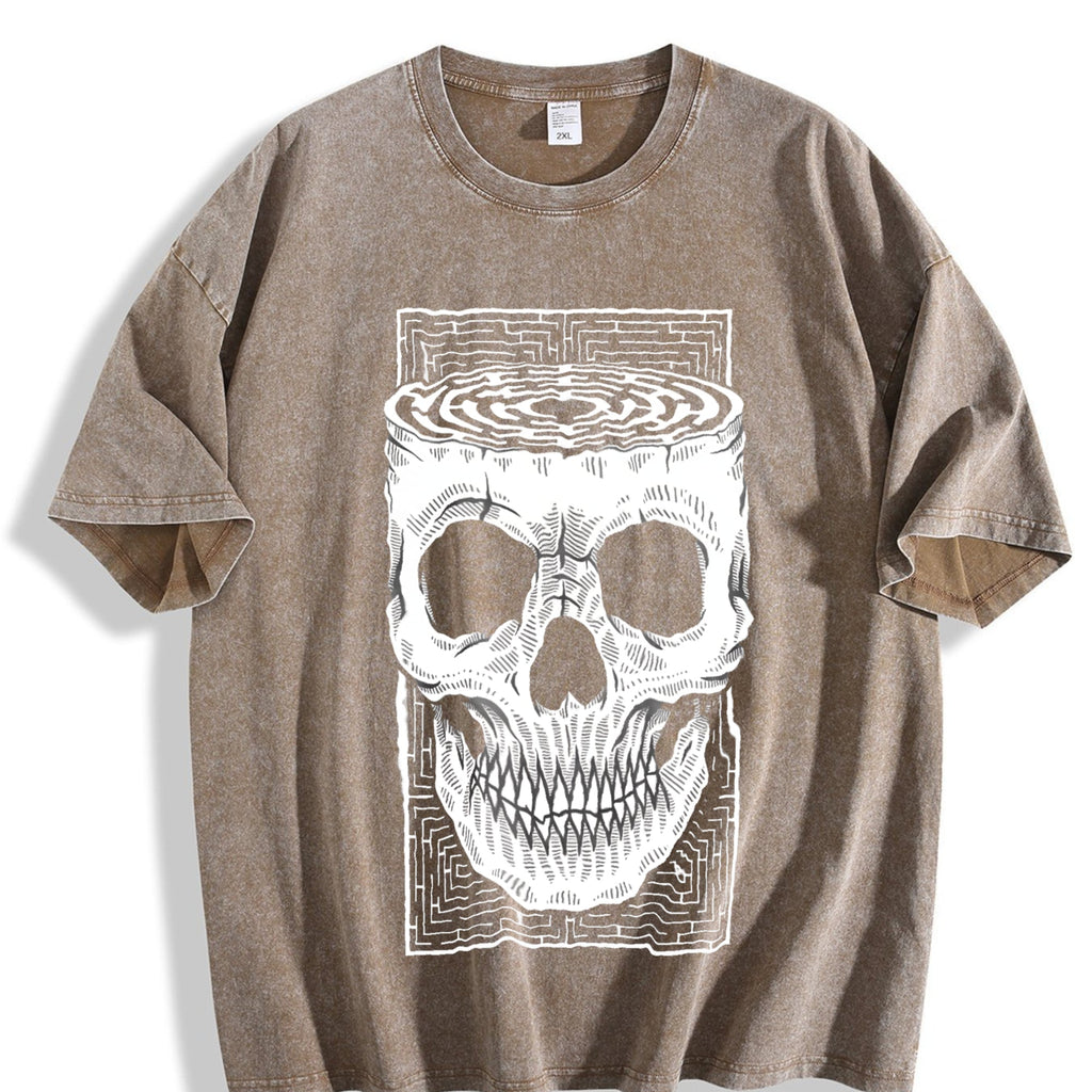 Skull Optical Illusion Vintage Washed T-Shirt product image 3