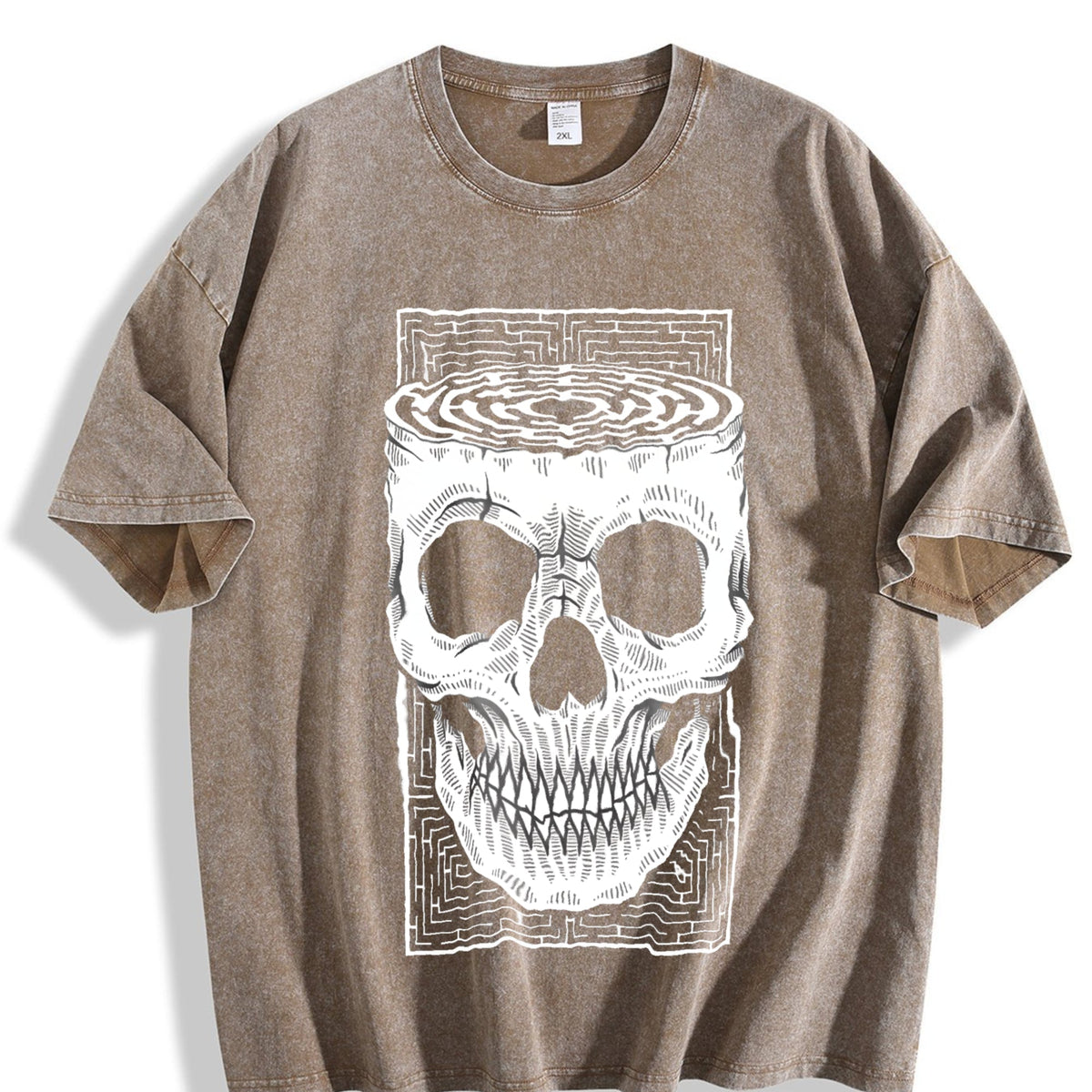 Skull Optical Illusion Vintage Washed T-Shirt product image 3
