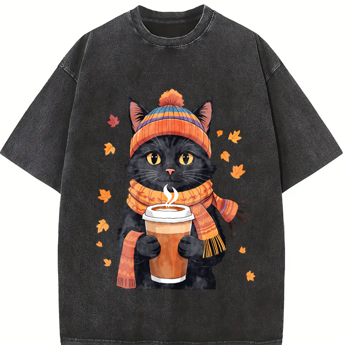 Winter Autumn And Atmosphere Black Cat Holding Vintage product image 2