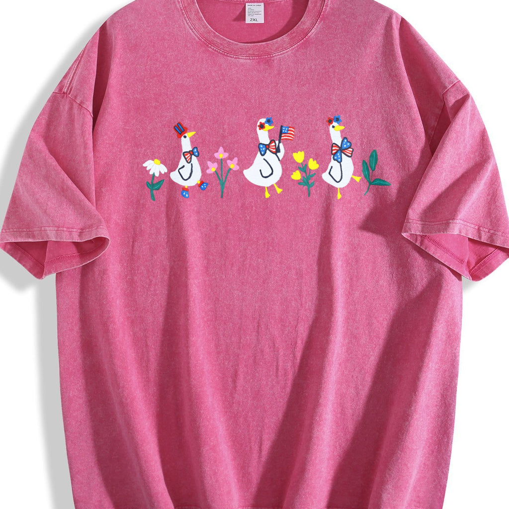 Patriot Floral Goose Vintage Washed T-Shirt product image 7