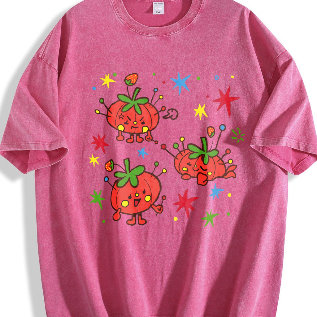 Cute Tomato Party Vintage Washed T-Shirt product image 7