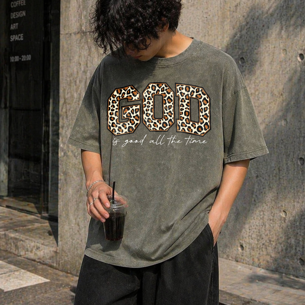 Leopard God Good Time Vintage Washed T-Shirt product image 4