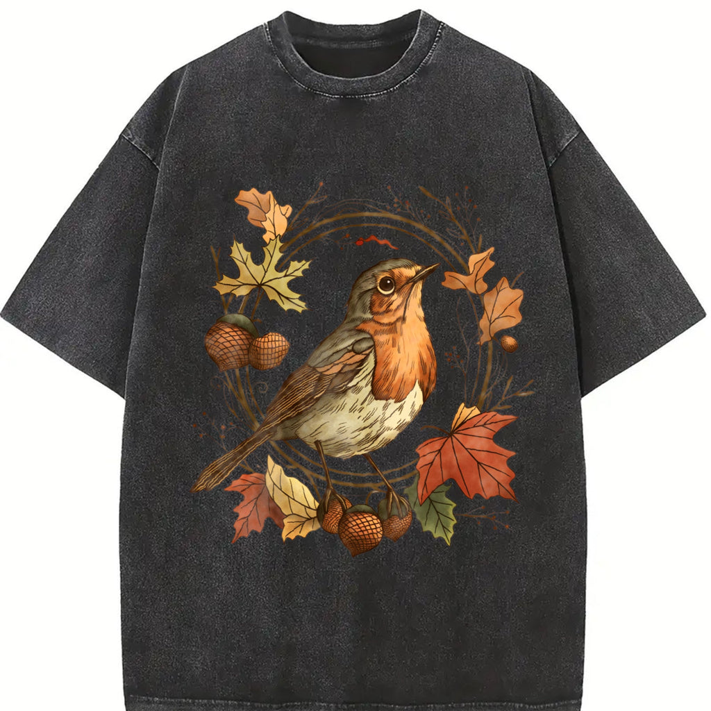 Autumn Bird Vintage Washed T-Shirt product image 2
