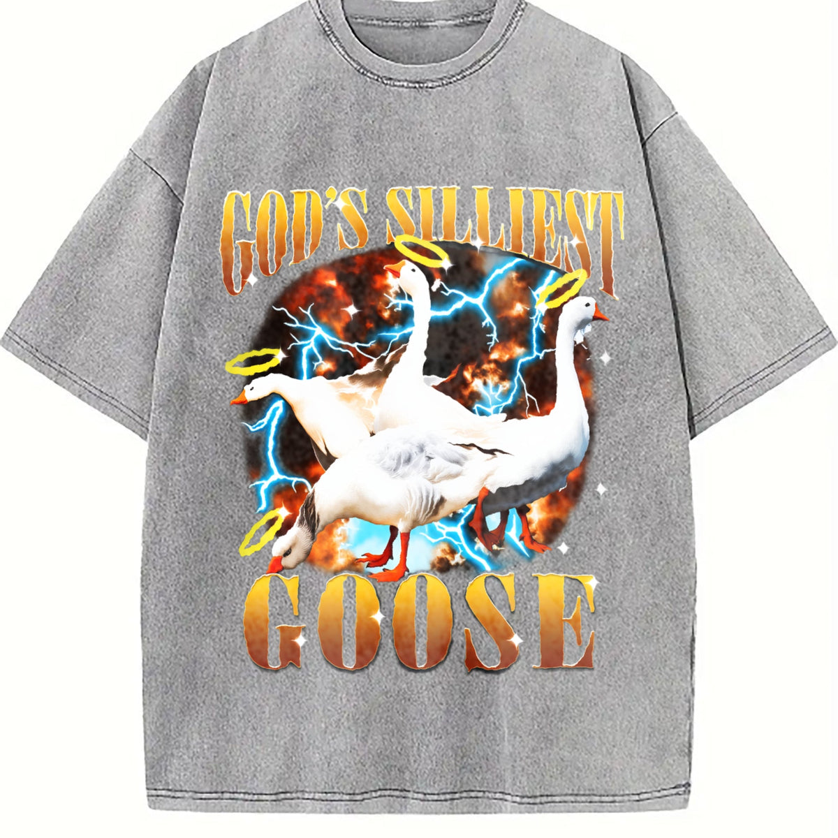 God's Silliest Goose Funny Sarcastic 90s Vintage Washed product image 5