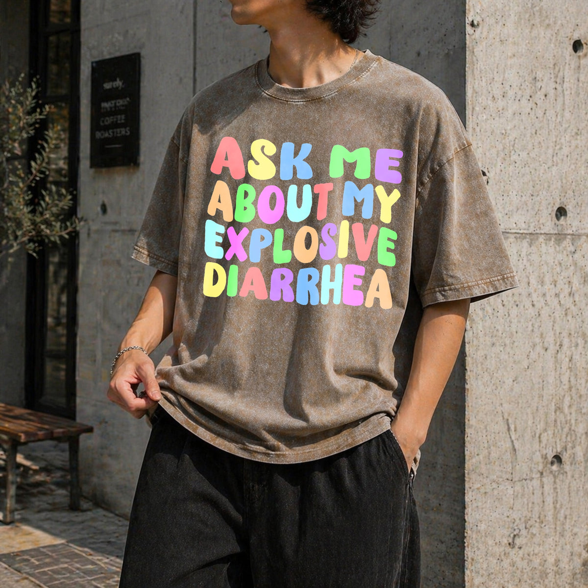 Ask Me About My Explosive Diarrhea Vintage Washed T-Shirt product image 3